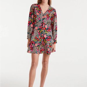 VESTIDO CORTO COMPAÑIA FANTAST ESTAMPADO