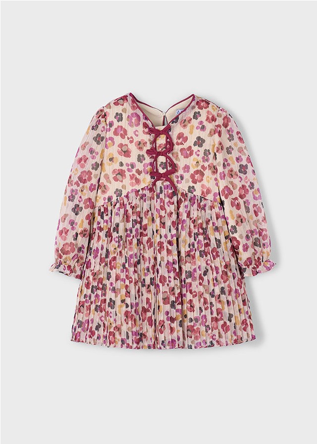VESTIDO PLISADO ESTAMPADO CEREZA