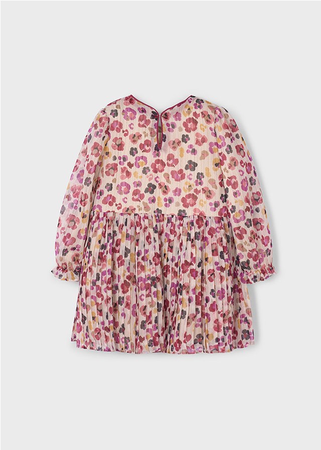 VESTIDO PLISADO ESTAMPADO CEREZA - Imagen 2