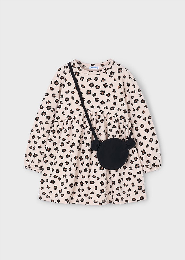 VESTIDO FELPA BOLSO ARENA